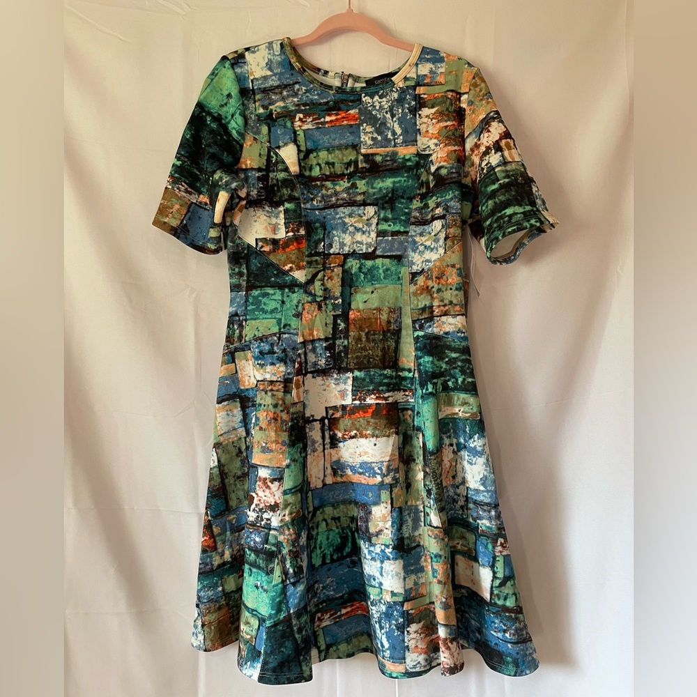 Karen Kane Pacific Sunrise Collage Print Dress